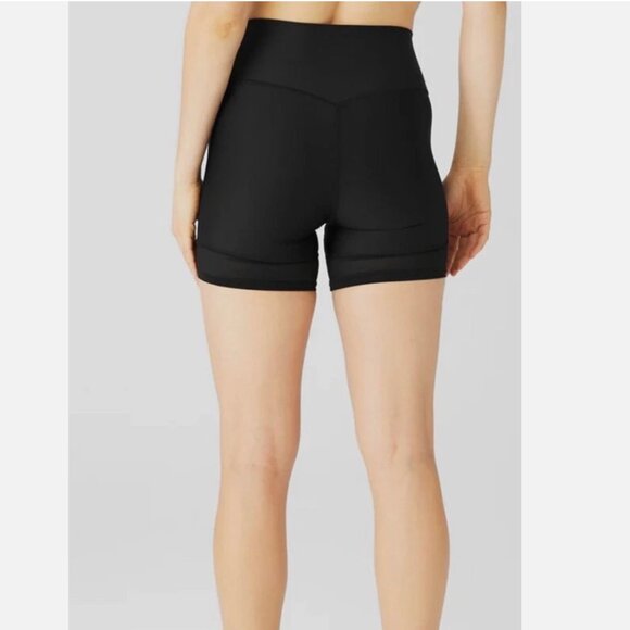 Alo Yoga 5" Airlift Double Trouble Biker Short w/ Mesh • Black • Women’s M NWOT - Picture 7 of 12